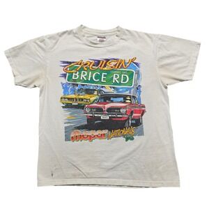 Oneita Mopar Nationals 98 T-Shirt Mens L White Cruisin Brice Rd Graphic Tee